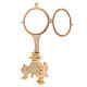 Monstrance with three-legged base, gold plated brass, 3 in s5