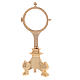 Golden brass monstrance with three leg support base 7 cm s1