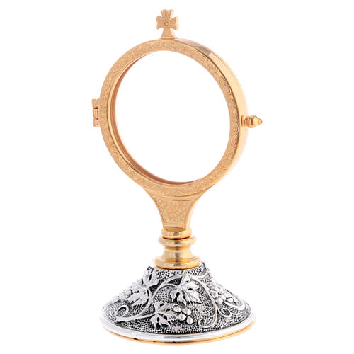 Monstrance with decorated silver base, 3 in 2