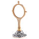 Monstrance with grape pattern, bicoloured brass, 3 in s2