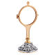 Monstrance with grape pattern, bicoloured brass, 3 in s3