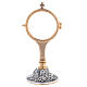 Monstrance with grape pattern, bicoloured brass, 3 in s4