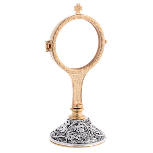 Monstrance two-tone brass grape display case 7 cm 3