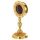 Four-leaf clover reliquary monstrance in golden finish filigree h 13 cm s3