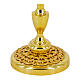 Reliquary with filigree lily pattern, gold finish, h 4 in s3
