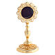 Reliquary with golden finish filigree lily h 10 cm s1