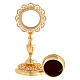 Reliquary with golden finish filigree lily h 10 cm s5