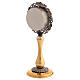 Reliquiario filigrana decoro fiori finitura oro e argento h 17 cm s3