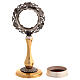 Reliquiario filigrana decoro fiori finitura oro e argento h 17 cm s4