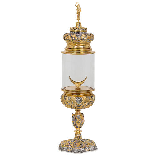 Ostensorio Ambrosiano stile barocco finitura a 2 colori h 50 cm 1