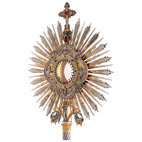 Ostensorium in Renaissance style, gold and silver finish, h 33.5 in 8