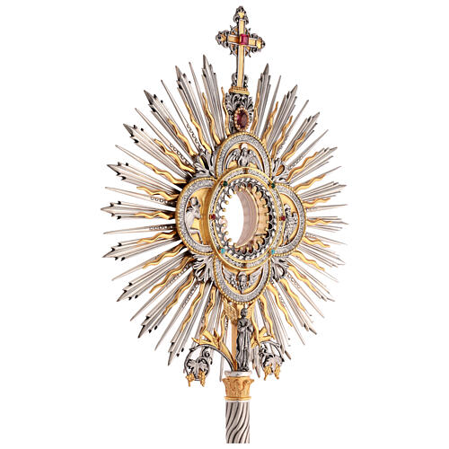Ostensorium in Renaissance style, gold and silver finish, h 33.5 in 9