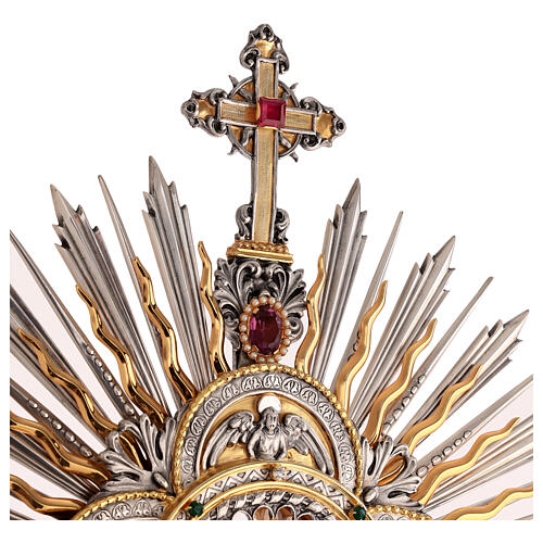 Ostensorium in Renaissance style, gold and silver finish, h 33.5 in 11