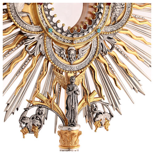 Ostensorium in Renaissance style, gold and silver finish, h 33.5 in 12