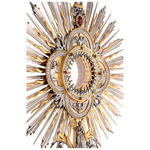 Ostensorium in Renaissance style, gold and silver finish, h 33.5 in 13