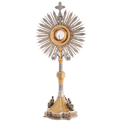 Ostensorium in Renaissance style, gold and silver finish, h 33.5 in 16