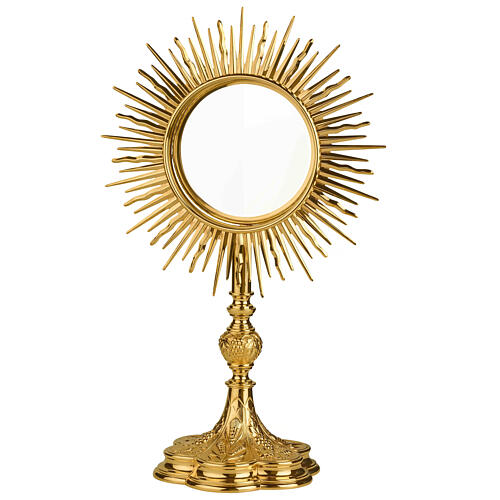 Molina brass monstrance with grapes and ears of wheat, 20 in 1
