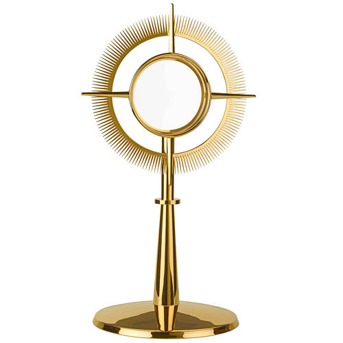 Molina modern monstrance of gold plated brass, 24 in 1