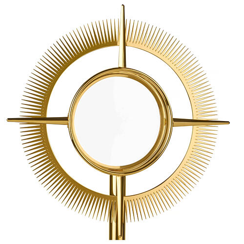 Molina modern monstrance of gold plated brass, 24 in 2
