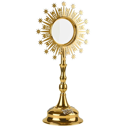 Molina monstrance of gold plated brass with stars and ears of wheat, 25 in 1