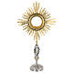 Ostensorio Inmaculada Concepción piedras azules radiante latón bicolor 85 cm s1