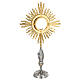 Ostensorio Inmaculada Concepción piedras azules radiante latón bicolor 85 cm s11