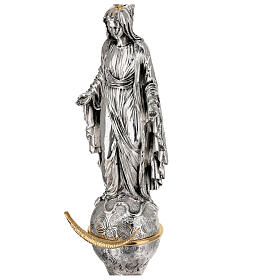 Ostensoir Immaculée Conception pierres bleues rayons laiton bicolore 85 cm