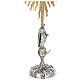 Ostensoir Immaculée Conception pierres bleues rayons laiton bicolore 85 cm s6