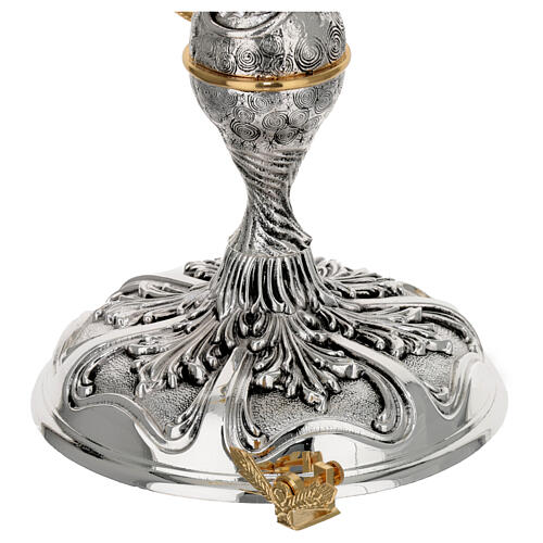 Ostensório Imaculada Conceição pedras azuis raios latão bicolor 85 cm 10