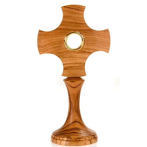 Monstranz Oliven-Holz Kreuz 1