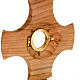 Monstrancja z drewna oliwkowego kształt krzyża s4