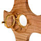 Monstrancja z drewna oliwkowego kształt krzyża s5