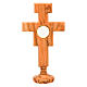 Olive wood monstrance Saint Damian cross shaped s1