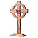 Reliquary in olive wood H29cm, display in silver metal s2