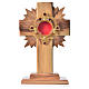 Monstrance in olive wood with rays H15cm, display 800 silver sto s1