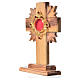 Monstrance in olive wood with rays H15cm, display 800 silver sto s2