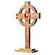 Reliquiar Olivenholz 29cm Keltisch Kreuz Silber Schrein s2