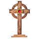 Monstrance H29cm in olive wood with rays, display 800 silver sto s1