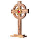 Monstrance H29cm in olive wood with rays, display 800 silver sto s2