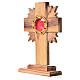 Monstrance H15cm in olive wood with rays, octagonal display 800 s2