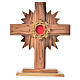 Monstrance H29cm in olive wood cross with rays, display in 800 s s1