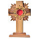 Monstrance in olive wood with rays, 15cm 800 silver display s1