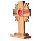 Monstrance in olive wood with rays, 15cm round golden 800 silver s2