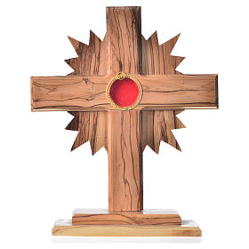 Relicário oliveira cruz resplendor h 20 cm caixa redonda prata 800