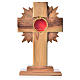 Monstrance in olive wood with rays, 15cm round 800 silver displa s1