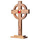 Monstrance in olive wood with rays, 29cm round 800 silver displa s2