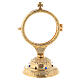 Golden monstrance with decorative stones on the base, h. 15 cm s1