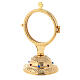 Golden monstrance with decorative stones on the base, h. 15 cm s2