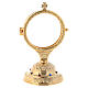 Golden monstrance with decorative stones on the base, h. 15 cm s3