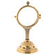 Golden monstrance with decorative stones on the base, h. 18 cm s1